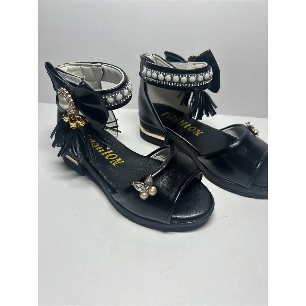 New Summer Girls Sandals -Princess Casual/Wedding/Party Bow Sandals - Sz 9.5-10C